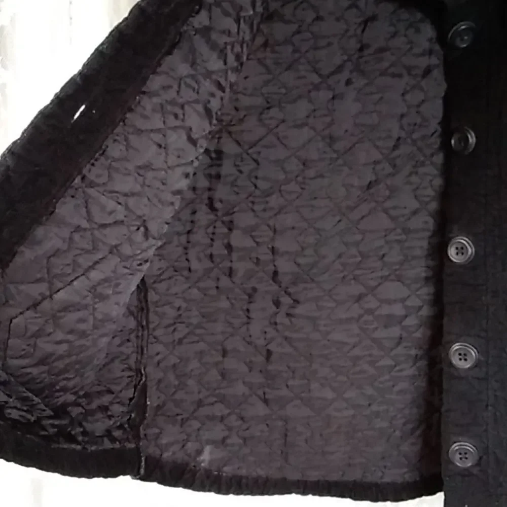 Habitat Clothes To Live In Women Jacket Vest Black Size SM 100% Cotton Courduroy